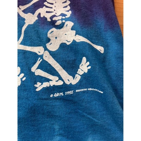 Grateful Dead Vintage Liquid Blue 1992 Skeletons Tie Dye Single Stitch Shirt XL - Picture 8 of 11
